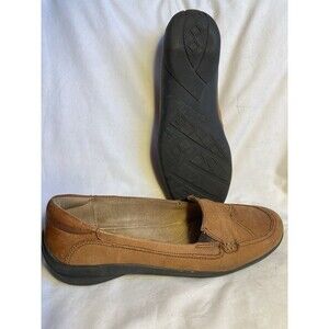 Naturalizer N5 Comfort Leather Loafers 8.5 Beige Shoes Flats Slip-on Rubber Sole